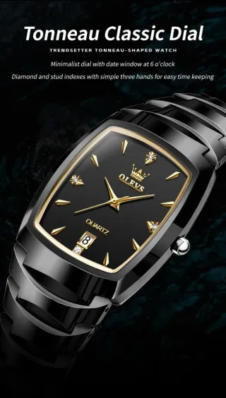 Reloj Olevs Negro y Dorado Hombre
