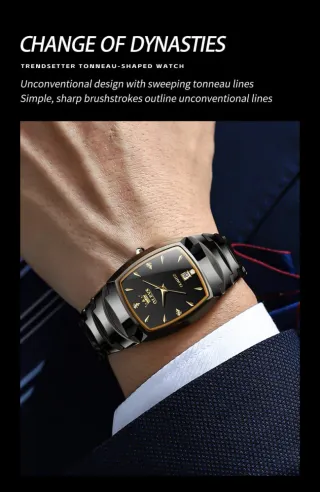 Reloj Olevs Negro y Dorado Hombre