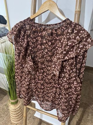 Blusa floral marrón Lefties XL