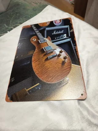 Placa Metálica Guitarra Marshall
