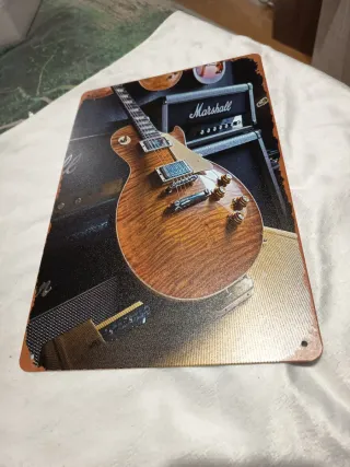 Placa Metálica Guitarra Marshall