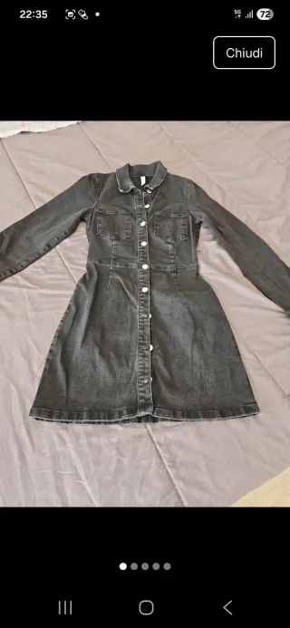 Vestito in denim nero - grigio