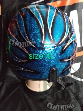 Casco flames blu XL