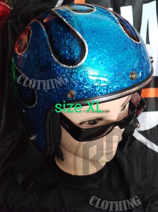 Casco flames blu XL