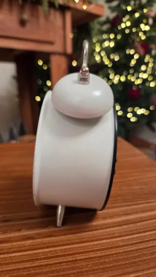 Relógio Despertador Analógico Vintage Branco