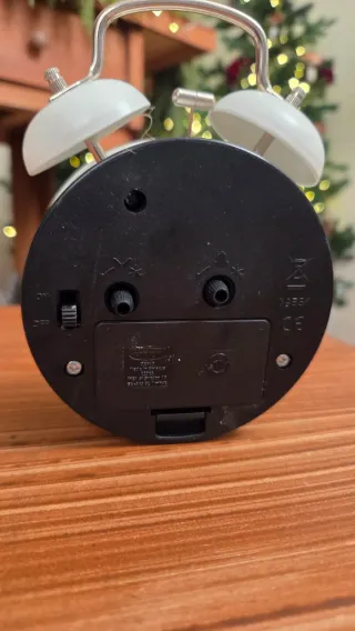 Relógio Despertador Analógico Vintage Branco