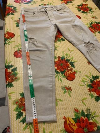 Pantaloni Zara Uomo Beige Strappati TgXL