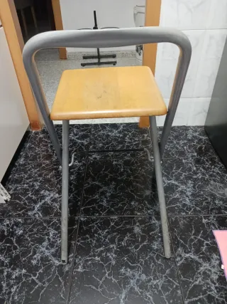 Taburete de cocina plegable madera y metal