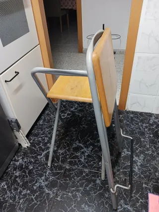 Taburete de cocina plegable madera y metal