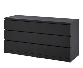 Cómoda Ikea MALM 6 cajones negro-marrón
