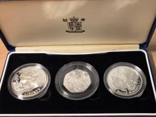 Colección 3 Monedas Plata Desembarco Normandía