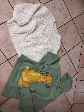 Maglione bianco + Felpa verde donna