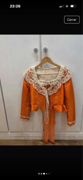 Traje Fallera Mujer Blanco Naranja