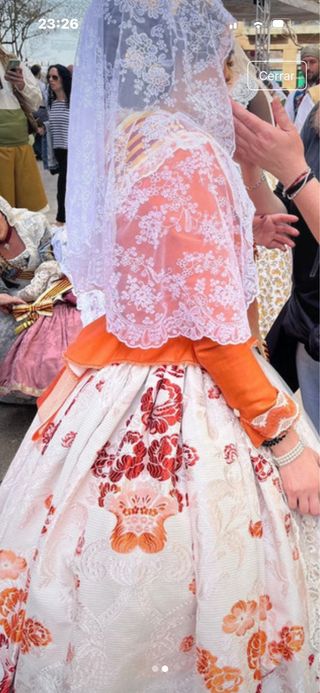 Traje Fallera Mujer Blanco Naranja