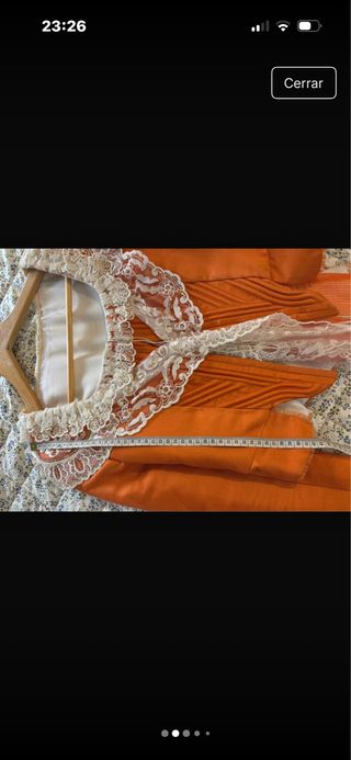 Traje Fallera Mujer Blanco Naranja