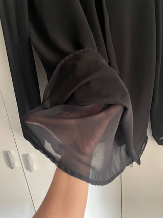 Camisa Zara Transparente Negra