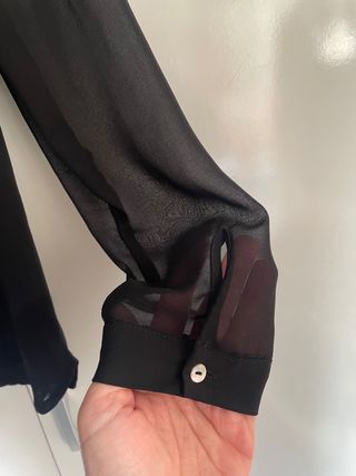Camisa Zara Transparente Negra