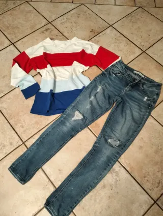 Maglia e jeans donna ragazza