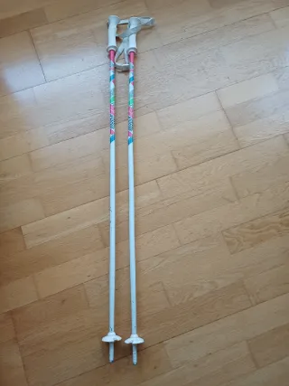 Bastones de esquí blancos con diseño 100cm.