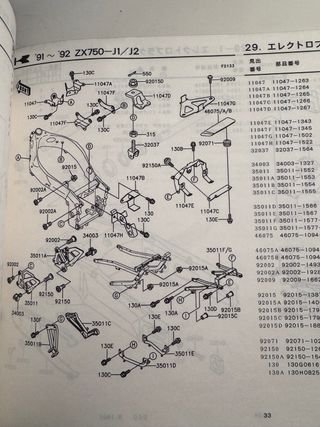 Manual despiece Kawasaki ZXR750 J