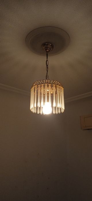 Lámpara colgante cilíndrica de cristal