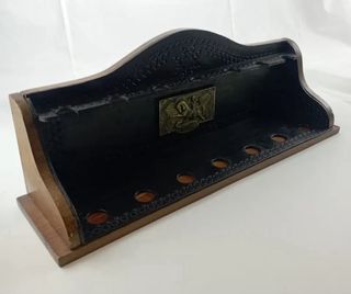 Porta bolígrafos/Pipera de madera con grabado