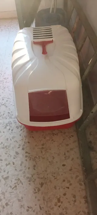 Arenero para gato con puerta