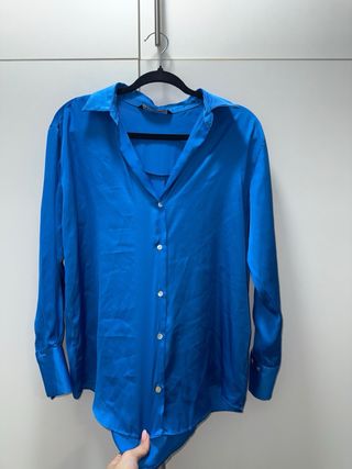 Camicia Zara Raso Blu