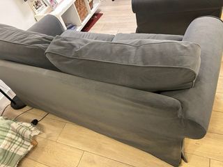 Sofá 2 plazas gris tela