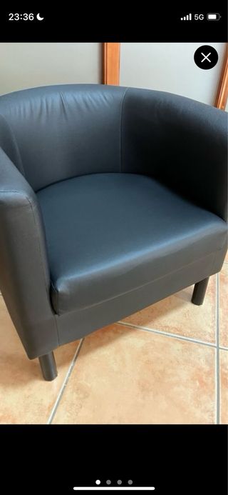 Sillón negro Ikea cuero