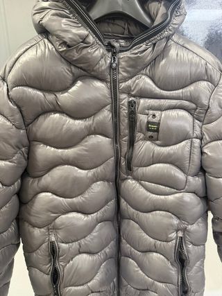 Chaqueta Blauer plumas gris acolchada L
