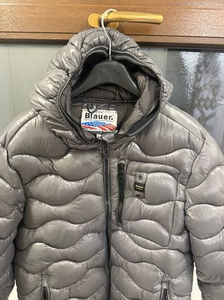 Chaqueta Blauer plumas gris acolchada L