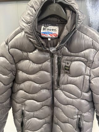 Chaqueta Blauer plumas gris acolchada L