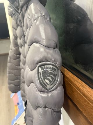 Chaqueta Blauer plumas gris acolchada L