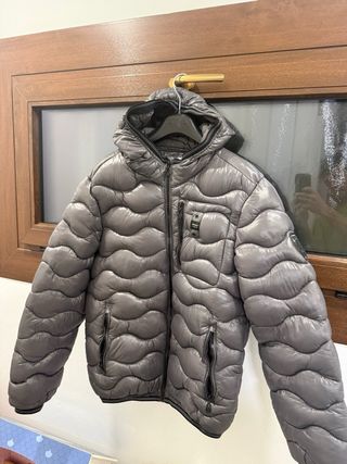 Chaqueta Blauer plumas gris acolchada L