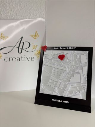 Cuadro Mapa Personalizado Corazones