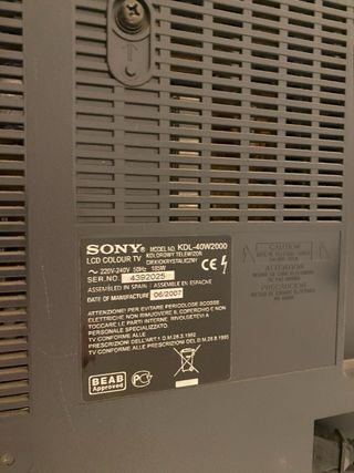 Sony Bravia KDL-40W2000 TV LCD 40 HD