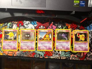 Lote 5 cartas Pokémon Psíquico Base Set