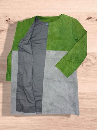 Vestido VIKAVI de ante auténtico bicolor Vintage