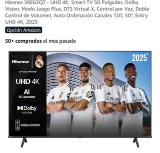 Smart TV 50 pulgadas + soporte