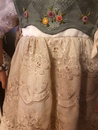 Muñeca Vintage Grande Vestido Hecho a Mano