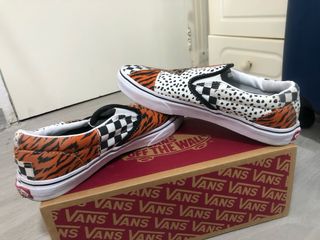 Zapatillas Vans Slip-On Patchwork Naranja Blanco
