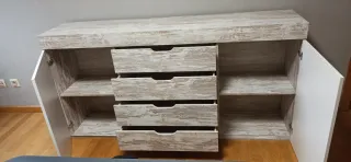 Aparador moderno blanco y beige