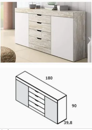 Aparador moderno blanco y beige