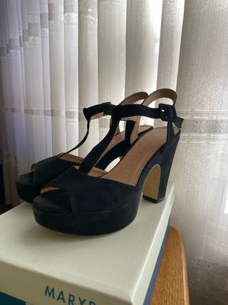 Sandalias MARYPAZ tacón plataforma negro T.37