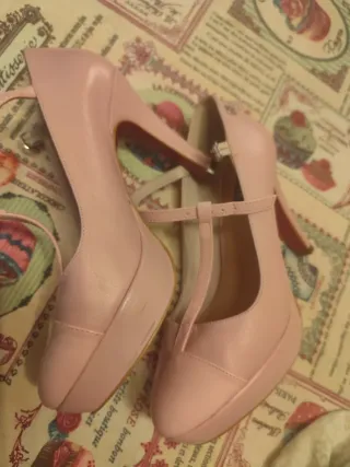 Zapatos CUPLÉ rosa tacón alto boda comunión