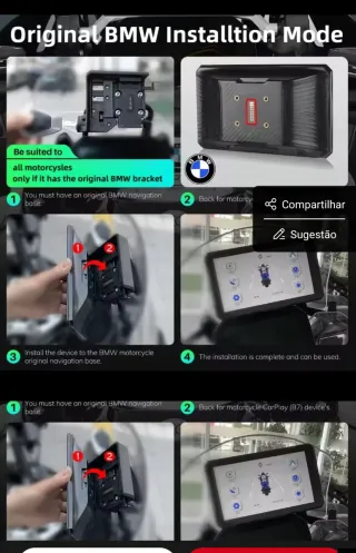 Ecrã Tátil 7 CarPlay Android Auto BMW