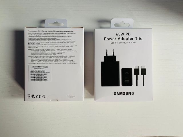 Caricatore Samsung 65W PD Adattatore Trio + Cavo
