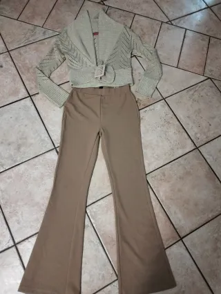 Completo donna beige e oro