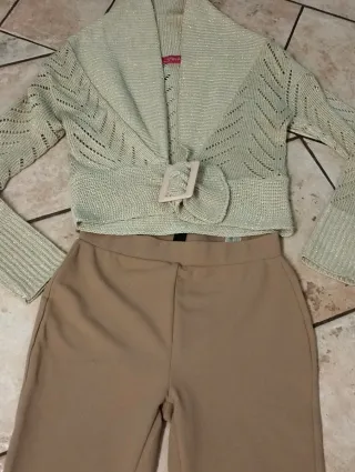 Completo donna beige e oro